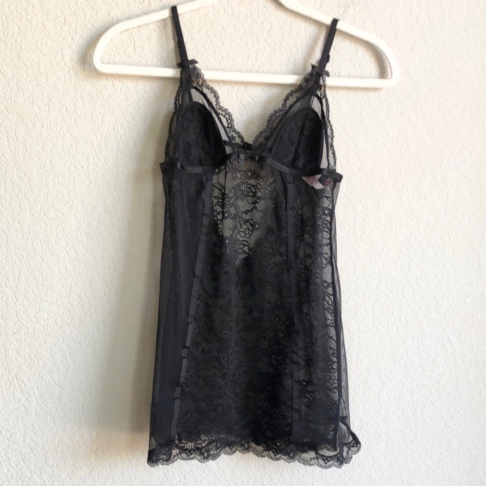 Victoria’s Secret Sheer Lace Babydoll Black Small
